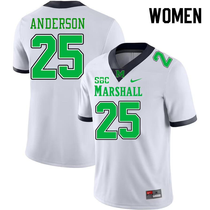 Women #25 J'Coryan Anderson Marshall Thundering Herd SBC Conference College Football Jerseys Stitche